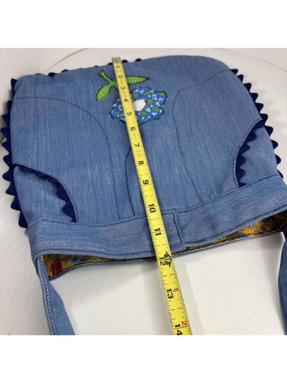 Vintage Girls Teens Denim Purse Sling Bag Blue Jean Boho Handmade 70s - Picture 5 of 8